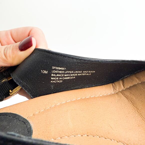 Sofft Womens Gabriella Leather Slingback Wedge Sandals Black - 10 10M - Picture 7 of 8